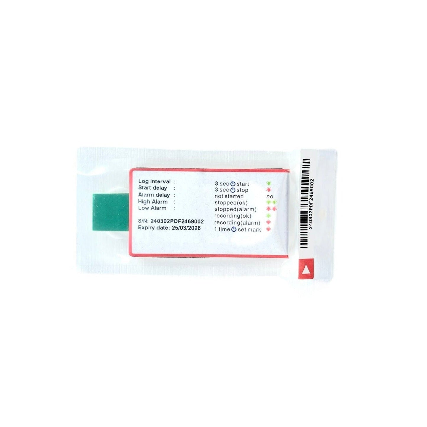 Fixed-Point Single-Use Temp USB PDF Data Logger (10 Pieces)