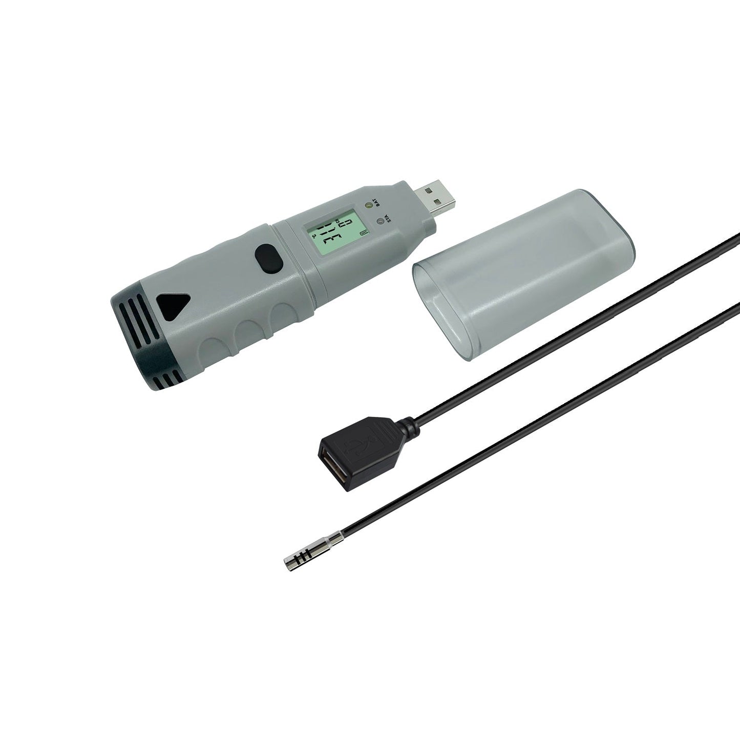 Multi-Use Temp+RH+Dewpoint USB Data Logger w/ Display & Ext Probe