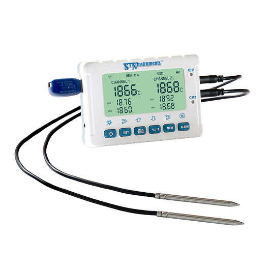 MiraThermo - Fridge/Freezer temperature monitor with event recording/data logging (dual-channel)