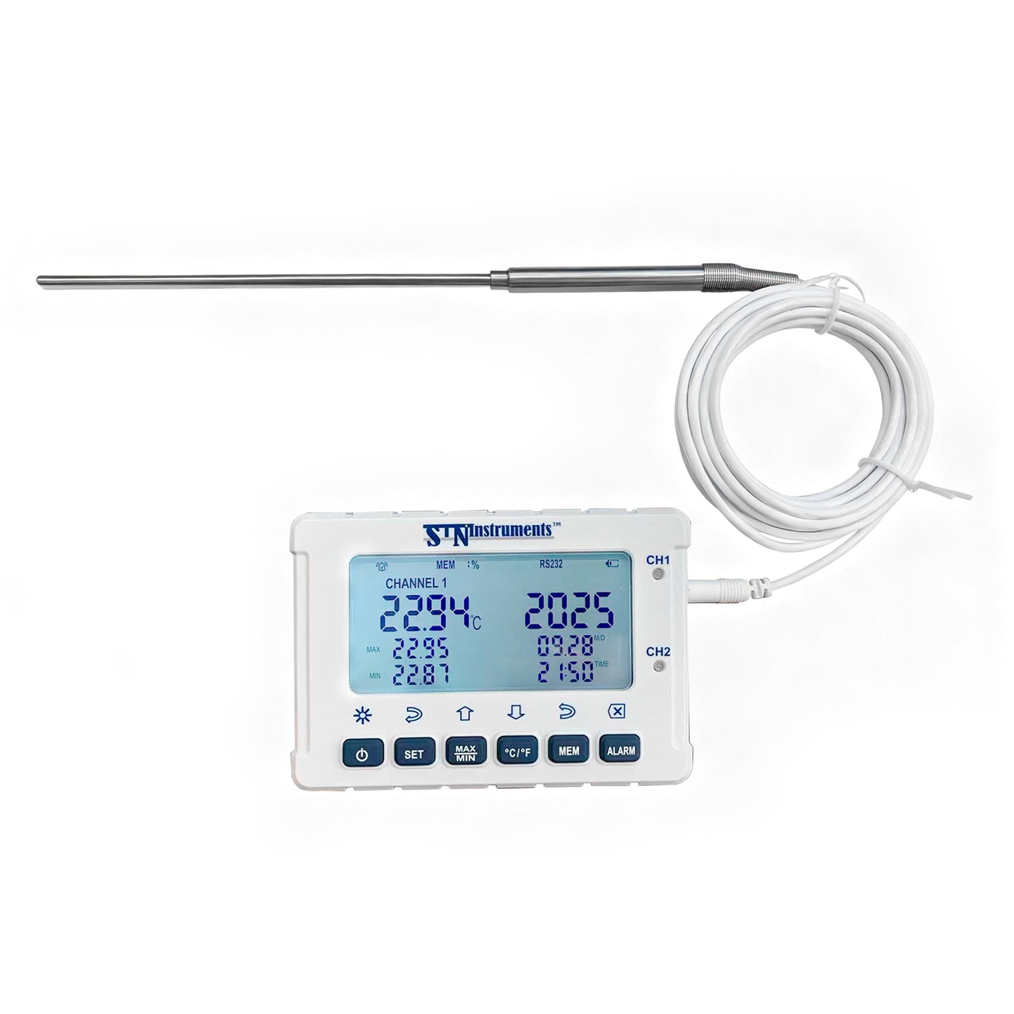 MiraThermo- High accuracy platinum thermometer with monitoring/event recording and data logging (-90°C to 200°C)