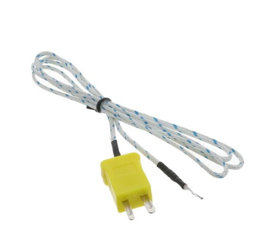 Type K Fiberglass-Insulated Thermocouple Probe with Miniature Connector