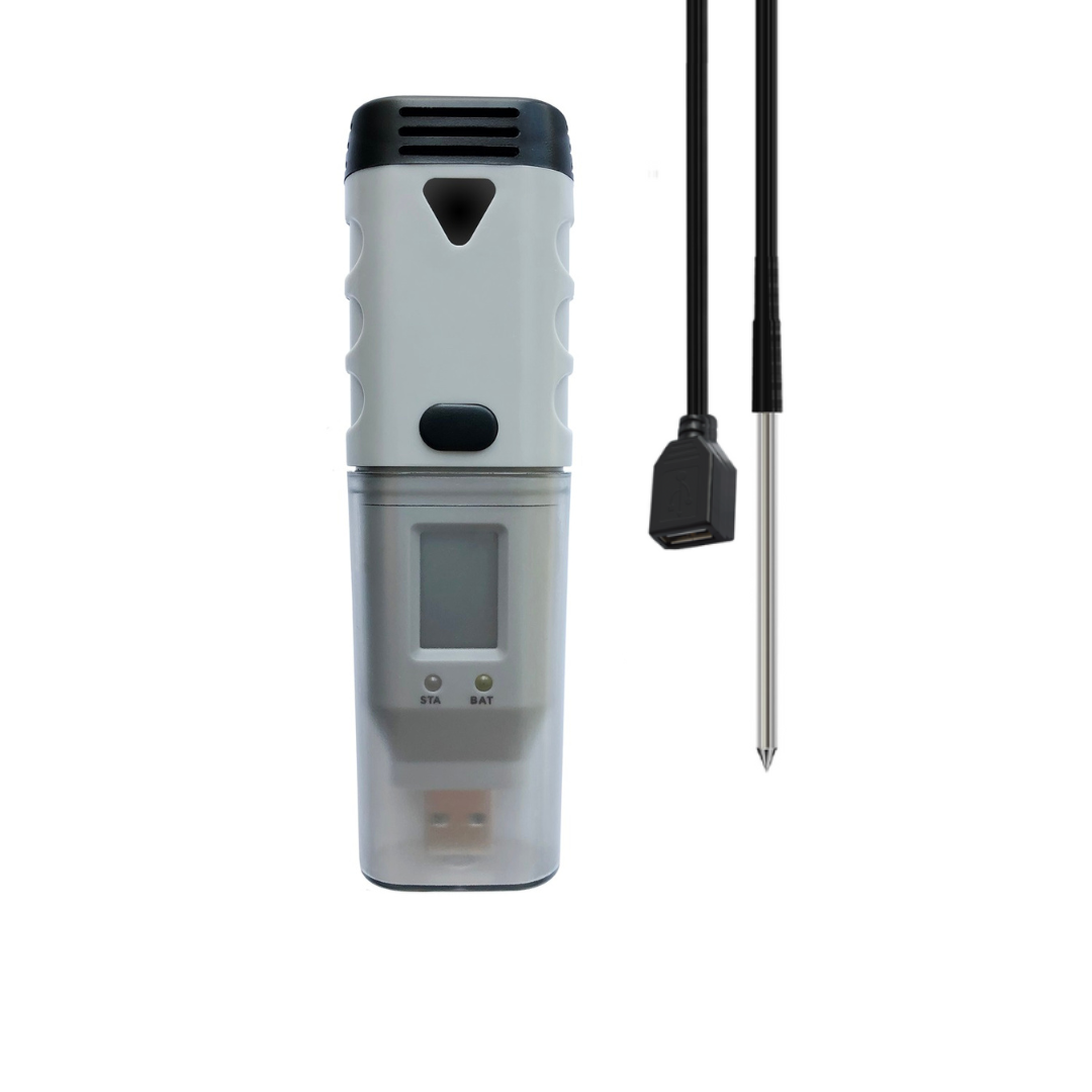 Multi-Use Temp+RH+Dewpoint USB Data Logger w/ Display & Ext Temp Probe