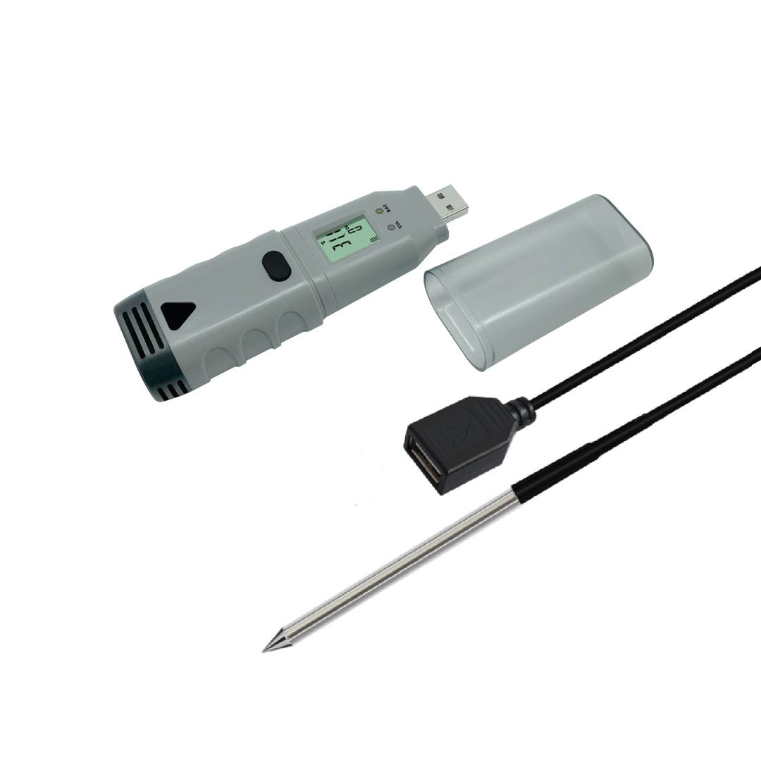 Multi-Use Temp+RH+Dewpoint USB Data Logger w/ Display & Ext Temp Probe
