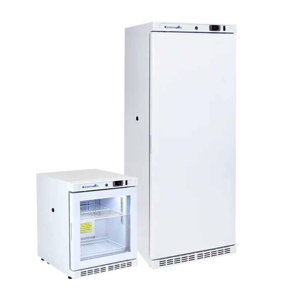 2.5 Cu. Ft. Combination Medical Glass Door Refrigerator & 10 Cu. Ft. Solid Door Freezer