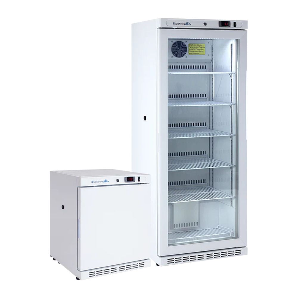 10 Cu. Ft. Combo Glass Door Refrigerator & 2.5 Cu. Ft. Solid Door Freezer