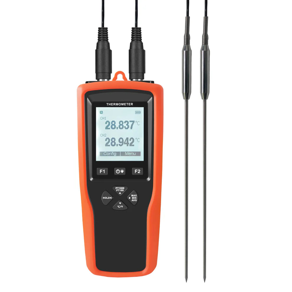 -200°C to 800°C High Accuracy Single/Dual-Channel Thermometer w/ Data Logging