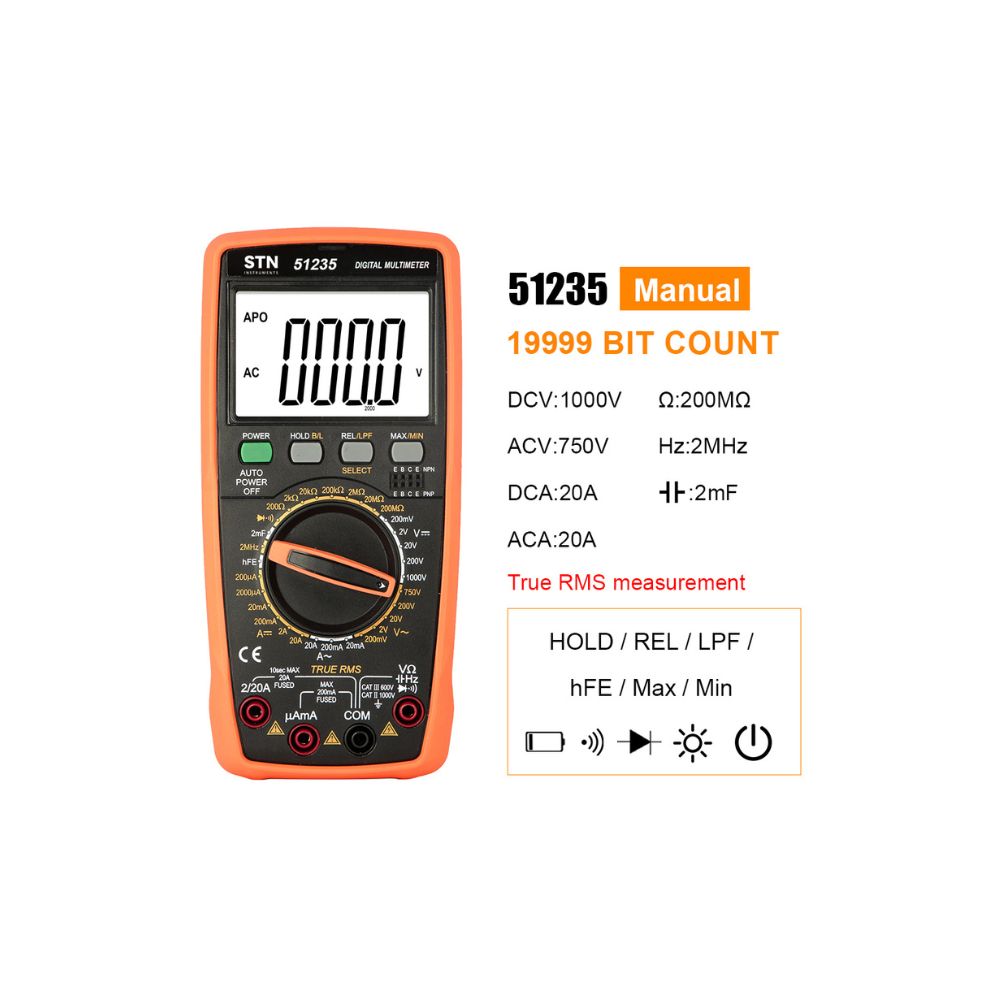4 ½ Digit True RMS Digital Multimeter PN51235 – STN Instruments