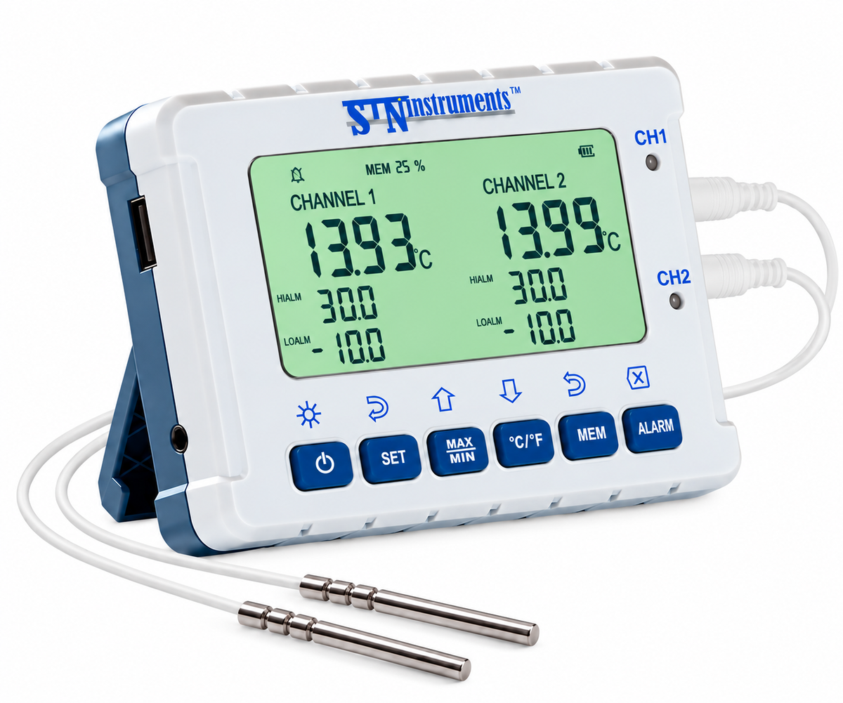 MiraThermo - Fridge/Freezer temperature monitor with event recording/data logging (dual-channel)