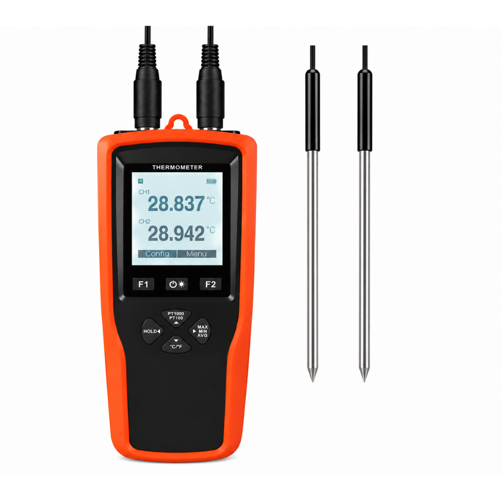 -200°C to 800°C High Accuracy Single/Dual-Channel Thermometer with data logging optional